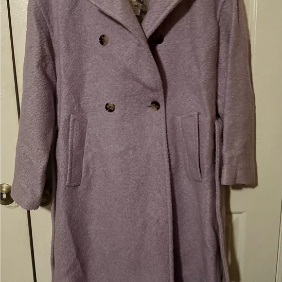 MANGO Lilac Bouclé Coat - Picture 3 of 5